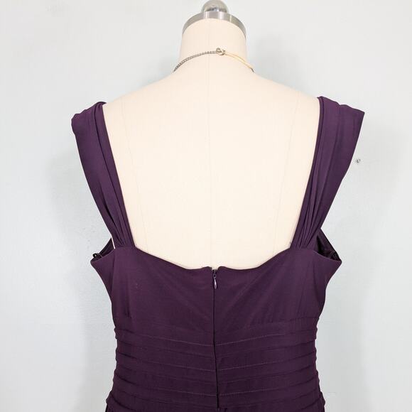 R M Richards Prom Dress Maxi Gown 16 Purple Y2K Mermaid Mesh Glam Elegant Formal - Picture 8 of 12